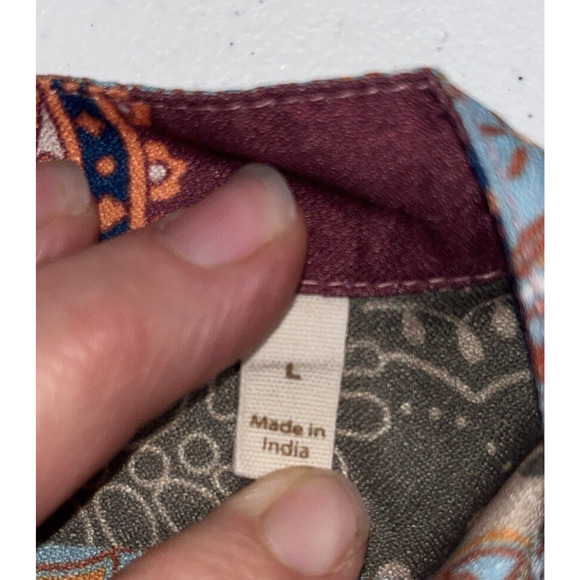 Soft Surroundings Women Tunic Top Floral Patchwork Alvadore Fleur L Boho Hippie - Picture 4 of 7